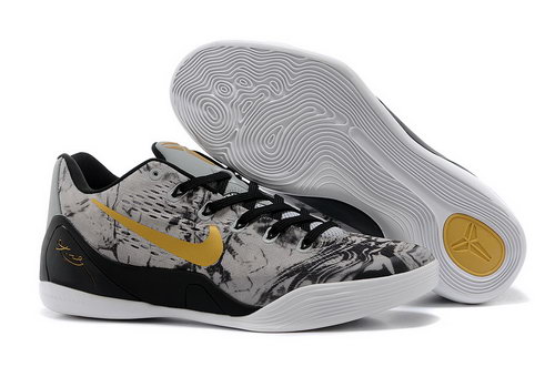 Mens Nike Zoom Kobe 9 Grey Gold Black Online